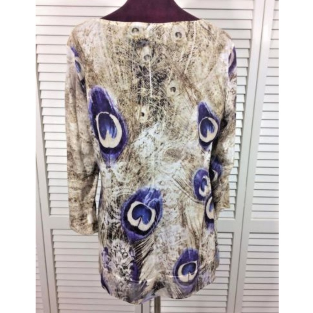 New Directions ND Womens Embellished Peacock Large - Picture 2 of 8
